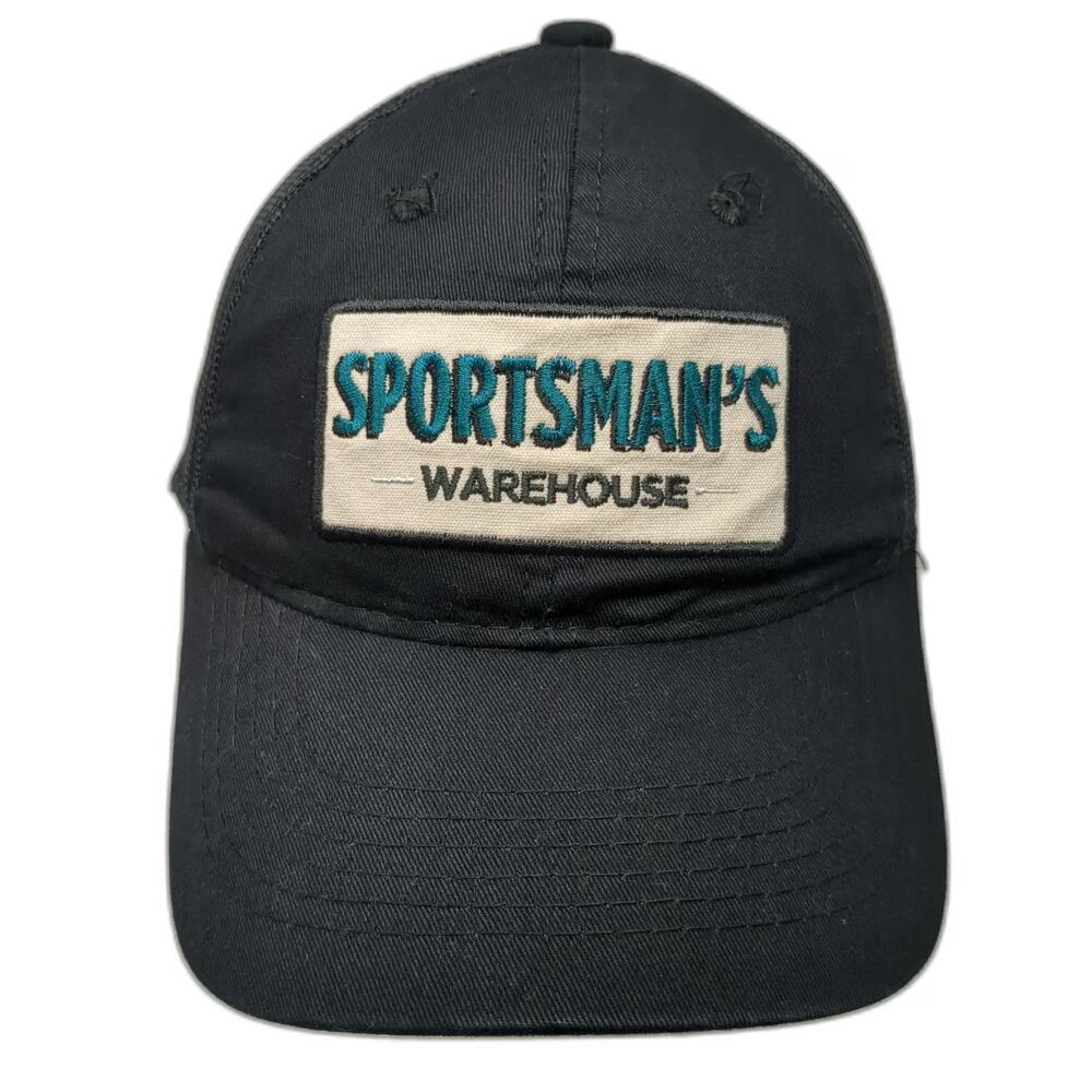 Outdoor Cap Trucker Hat Black White Blue One Size Sportsman's Warehouse Patch